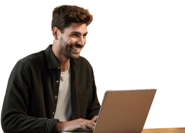 a man front of laptop